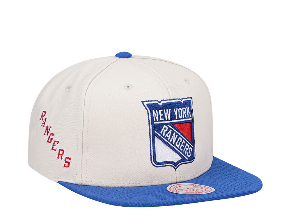 Mitchell & Ness New York Rangers Vintage Off-White Snapback Hat