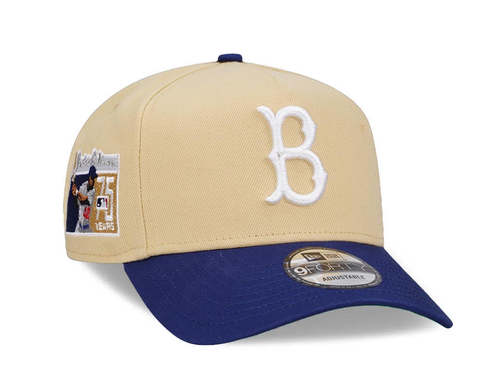 New Era Brooklyn Dodgers 75 Years Jackie Robinson Vegas Gold 9Forty A Frame Snapback Hat