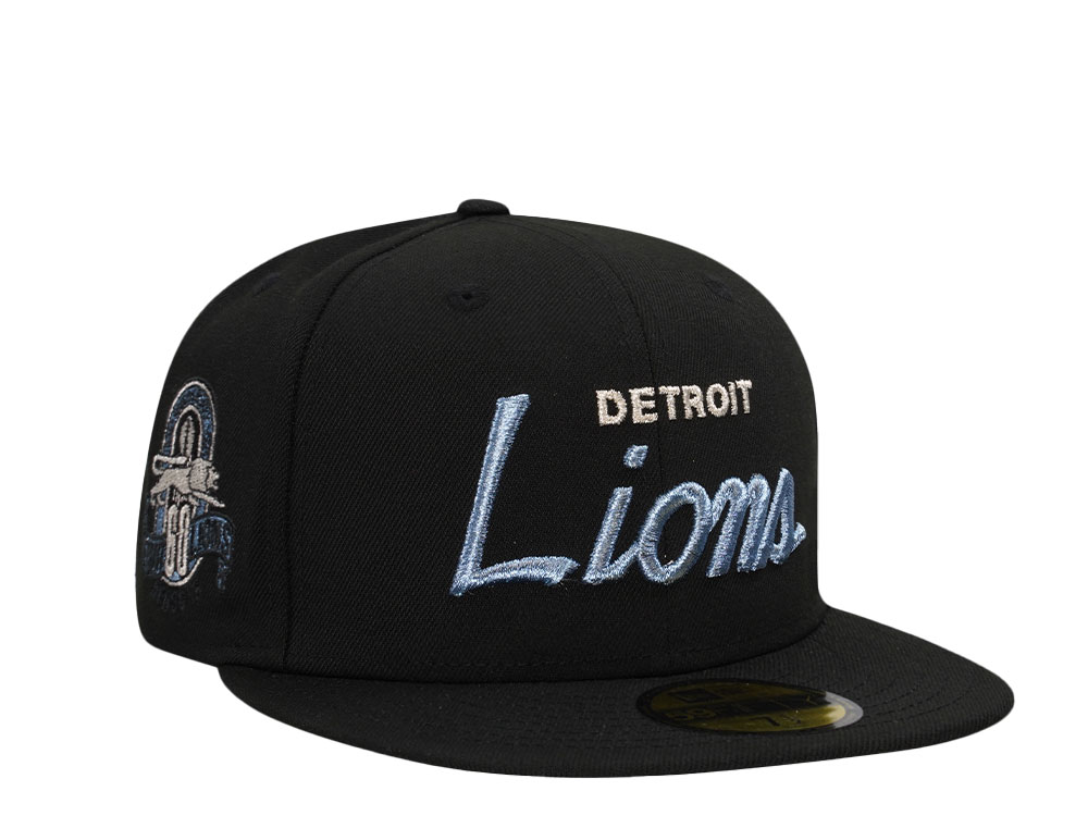 New Era Detroit Lions Throwback Script Metallic Edition 59Fifty Fitted Hat