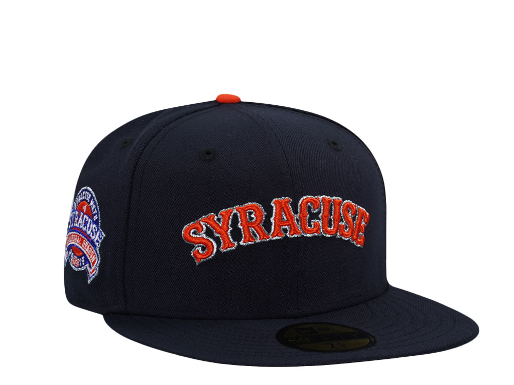 New Era Syracuse Mets Inaugural Season Navy Metallic Throwback Edition 59Fifty Fitted Hat