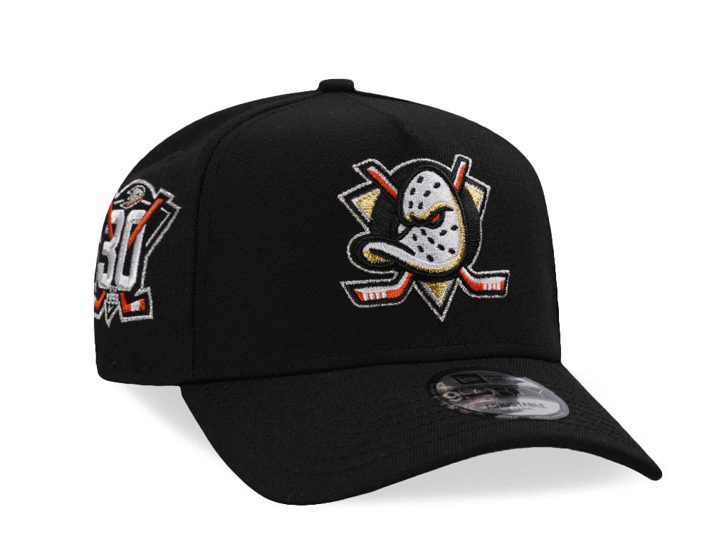 New Era Anaheim Ducks 30th Anniversary Black 9Forty A Frame Snapback Cap TOPPERZSTORE USA