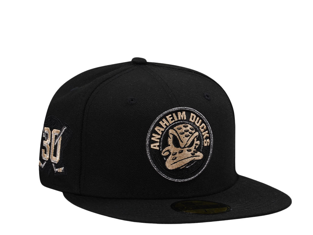 New Era Anaheim Ducks 30th Anniversary Black Prime Edition 59Fifty Fitted Hat