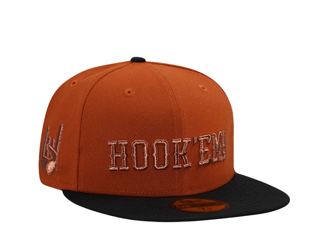 New Era Texas Longhorns Hook Em Rust Two Tone Edition 59Fifty Fitted Hat