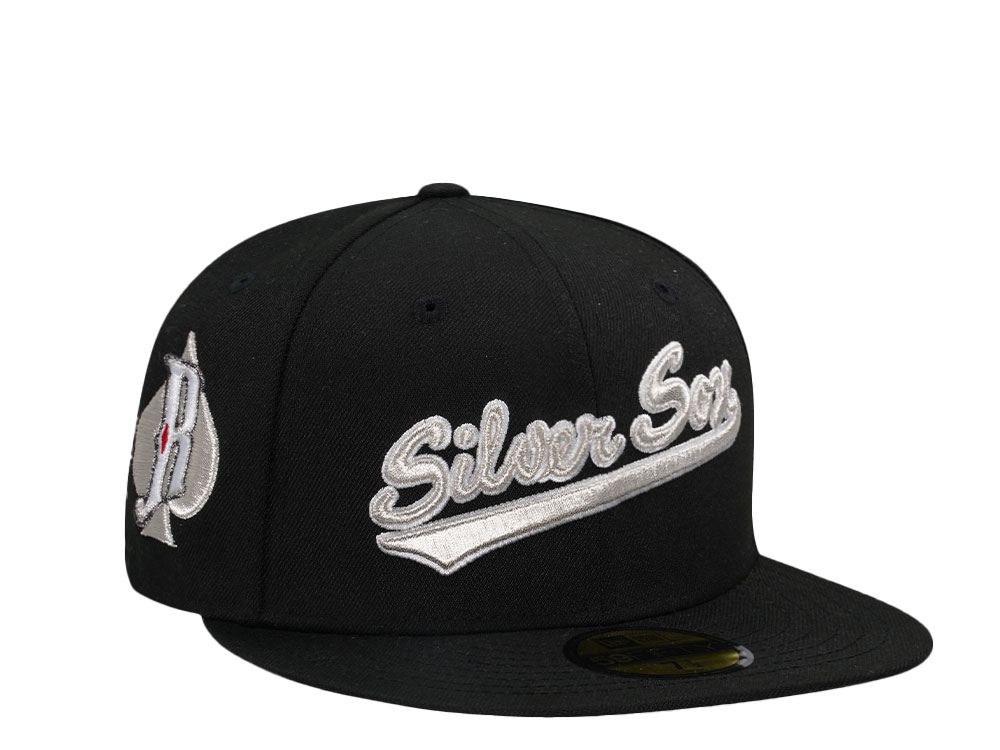 New Era Reno Silver Sox Black Throwback Edition 59Fifty Fitted Hat