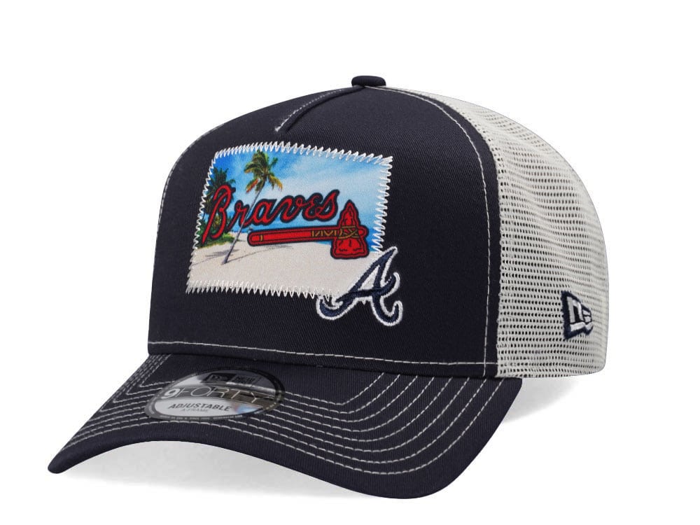 New Era Atlanta Braves M Patch 9Forty A Frame Trucker Snapback Hat