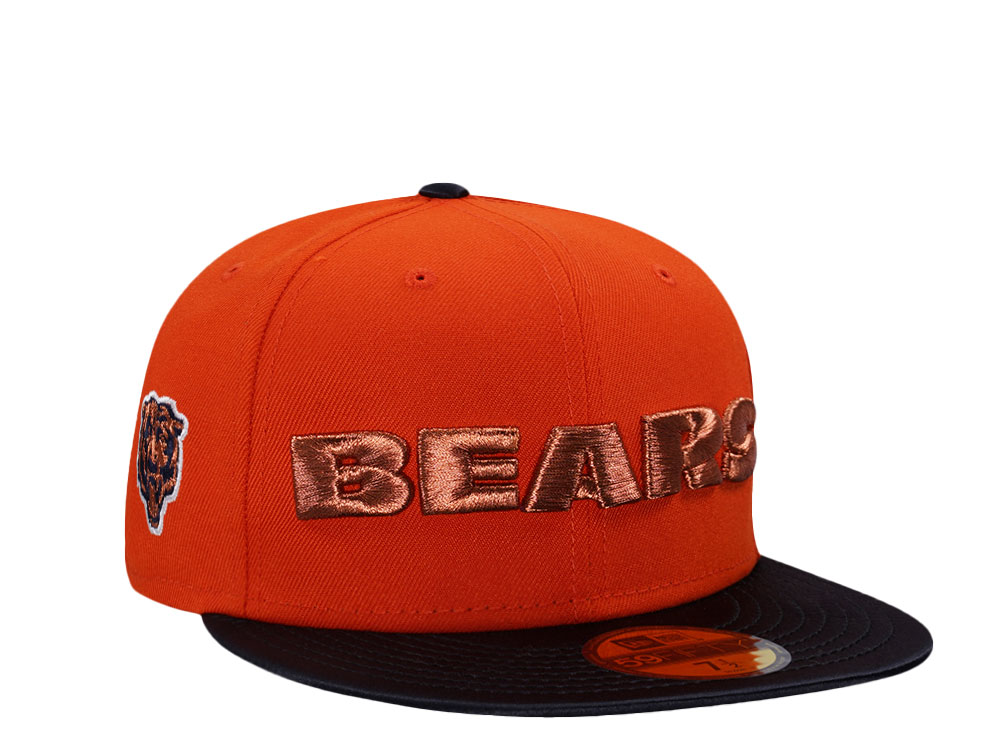 New Era Chicago Bears Copper Orange Satin Brim Two Tone Edition 59Fifty Fitted Hat