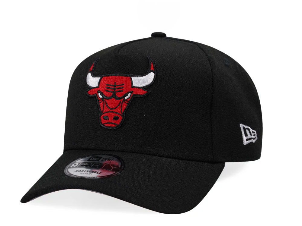 New Era Chicago Bulls Black Classic 9Forty A Frame Snapback Hat