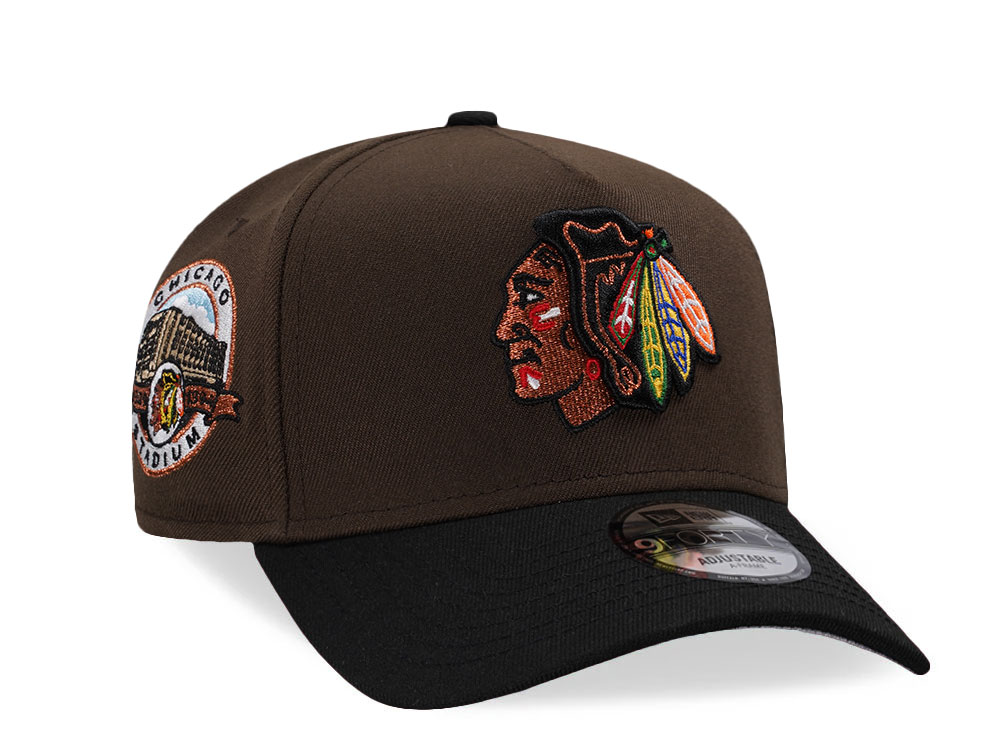 New Era Chicago Blackhawks Stadium Patch Walnut Two Tone Edition 9Forty A Frame Snapback Hat