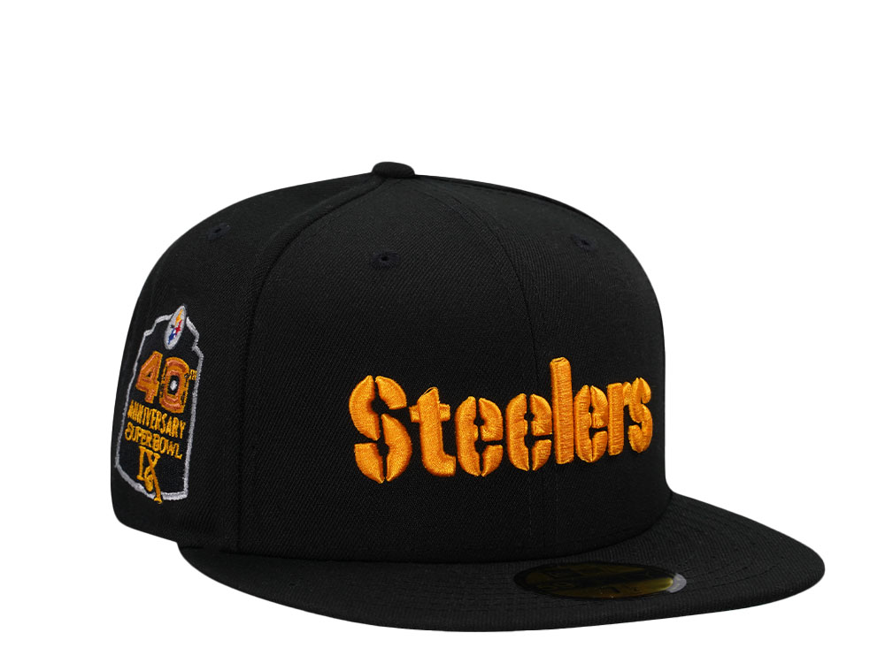 New Era Pittsburgh Steelers 40th Anniversary Super Bowl IX Script Edition 59Fifty Fitted Hat