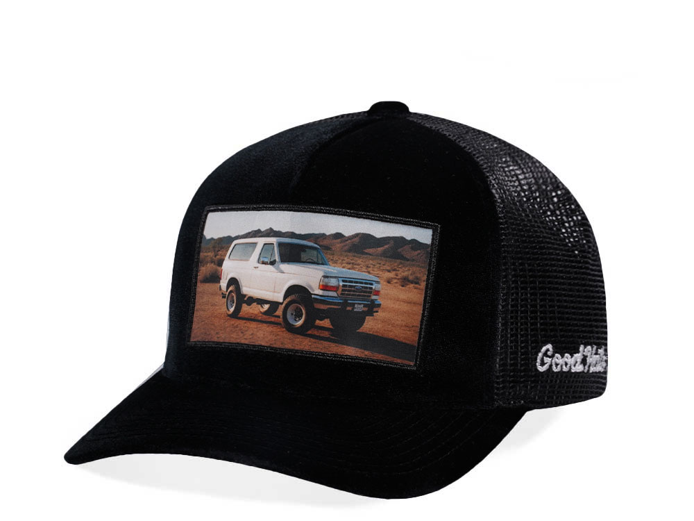 Good Hats The Car Chase Black Velour Trucker Edition Snapback Cap