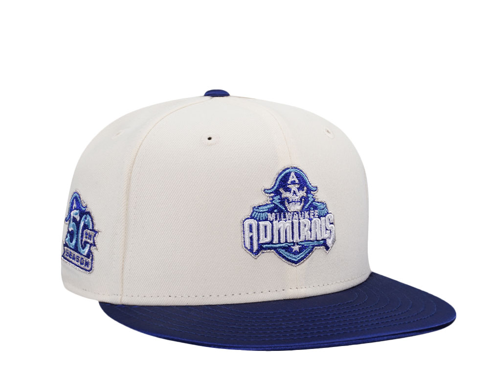 New Era Milwaukee Admirals 50th Season Chrome Satin Brim Two Tone Edition 59Fifty Fitted Hat