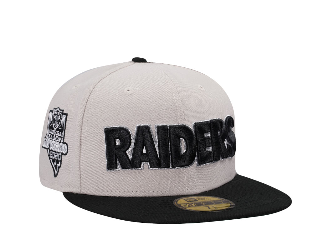 New Era Las Vegas Raiders Inaugural Season 2021 Stone Two Tone Edition 59Fifty Fitted Hat