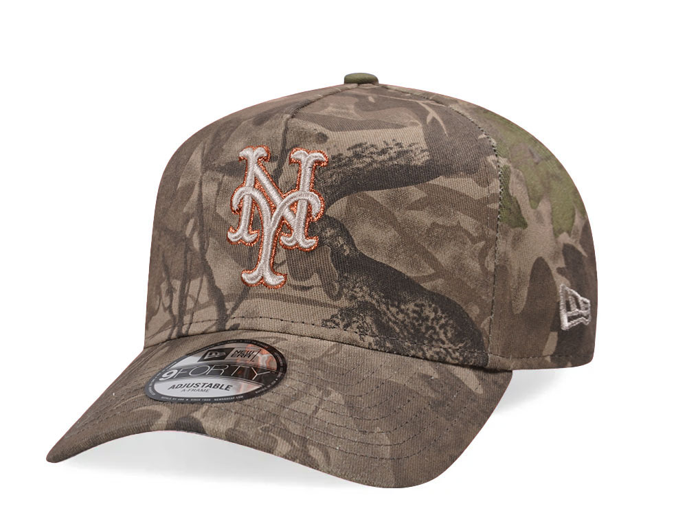 New Era New York Mets Leaf Camo Copper 9Forty A Frame Snapback Hat