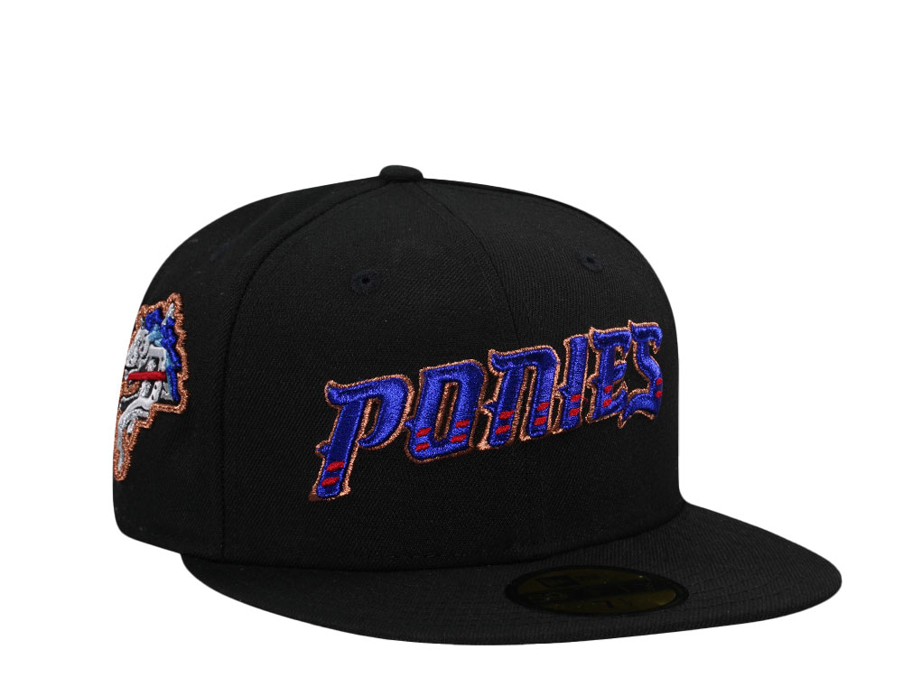 New Era Binghamton Rumble Ponies Metallic Black Edition 59Fifty Fitted Hat