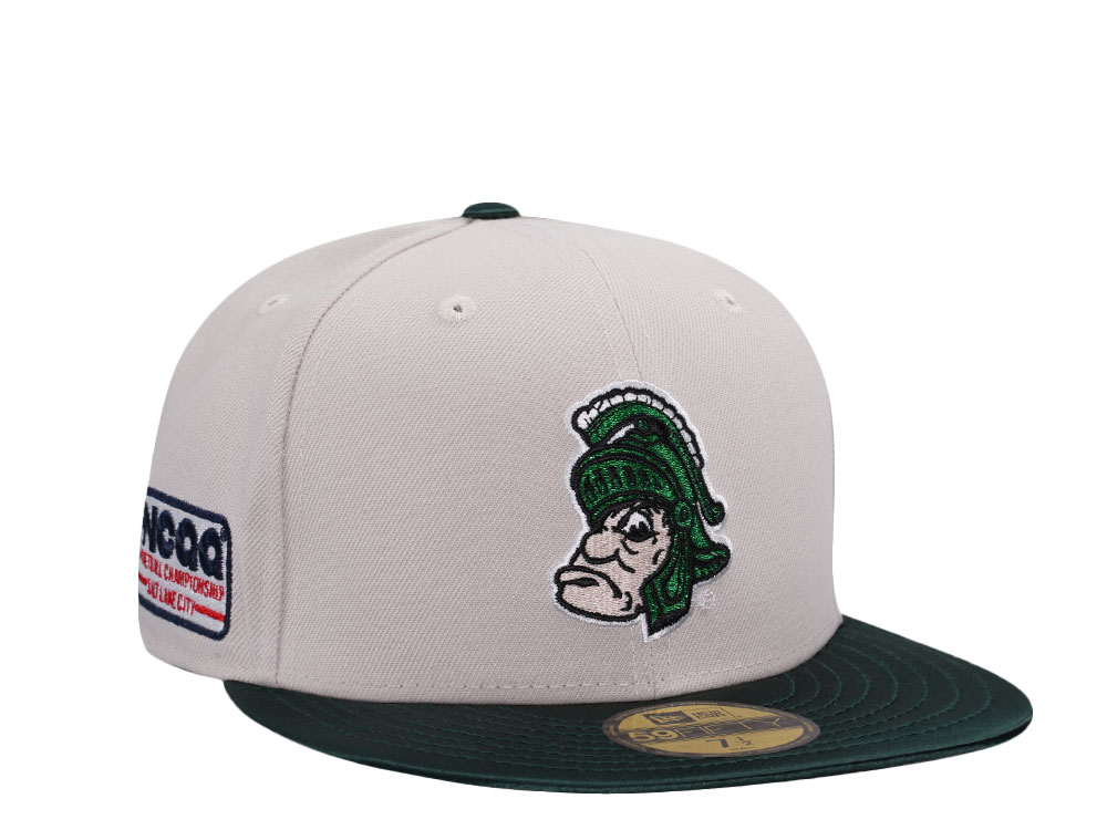 New Era Michigan State Spartans Stone Satin Brim Edition 59Fifty Fitted Hat