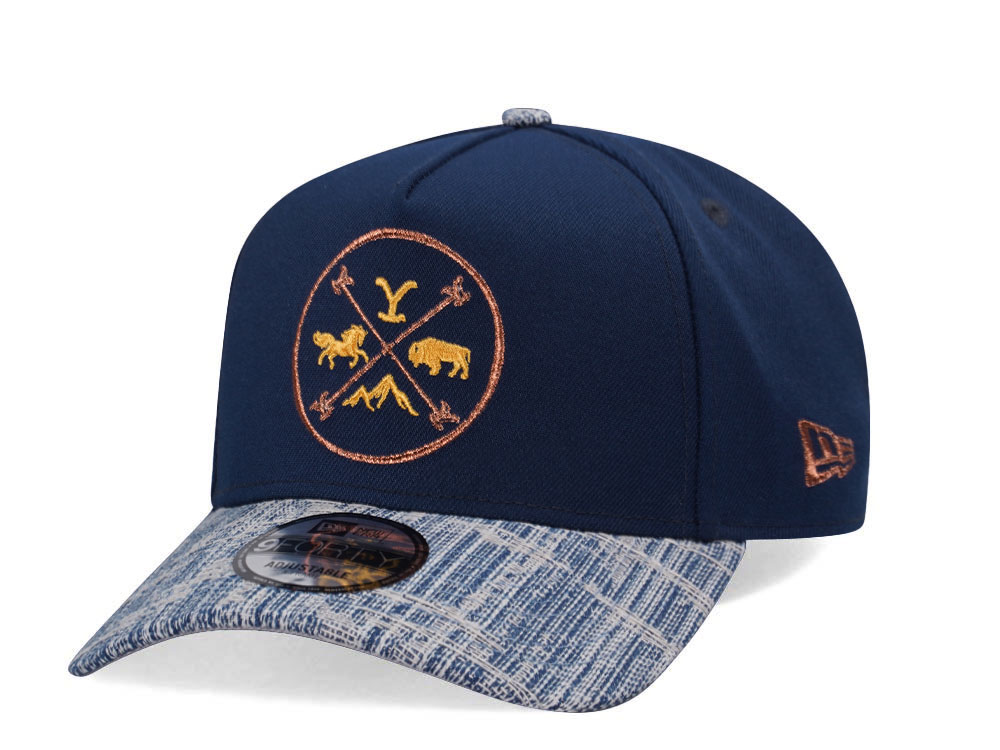 New Era Yellowstone Distressed Denim Two Tone Edition 9Forty A Frame Snapback Hat