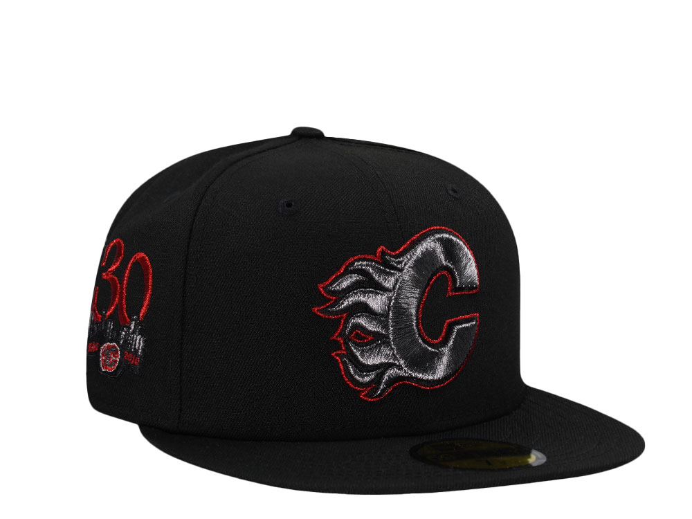 New Era Calgary Flames 30th Anniversary Black Pewter Prime Edition 59Fifty Fitted Hat