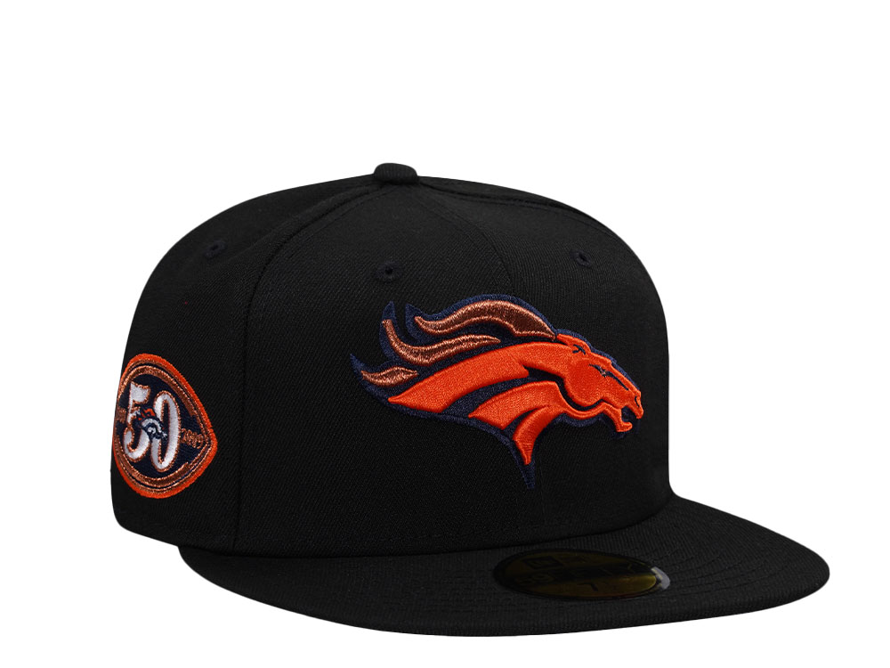 New Era Denver Broncos 50th Anniversary Black Metallic Prime Edition 59Fifty Fitted Hat