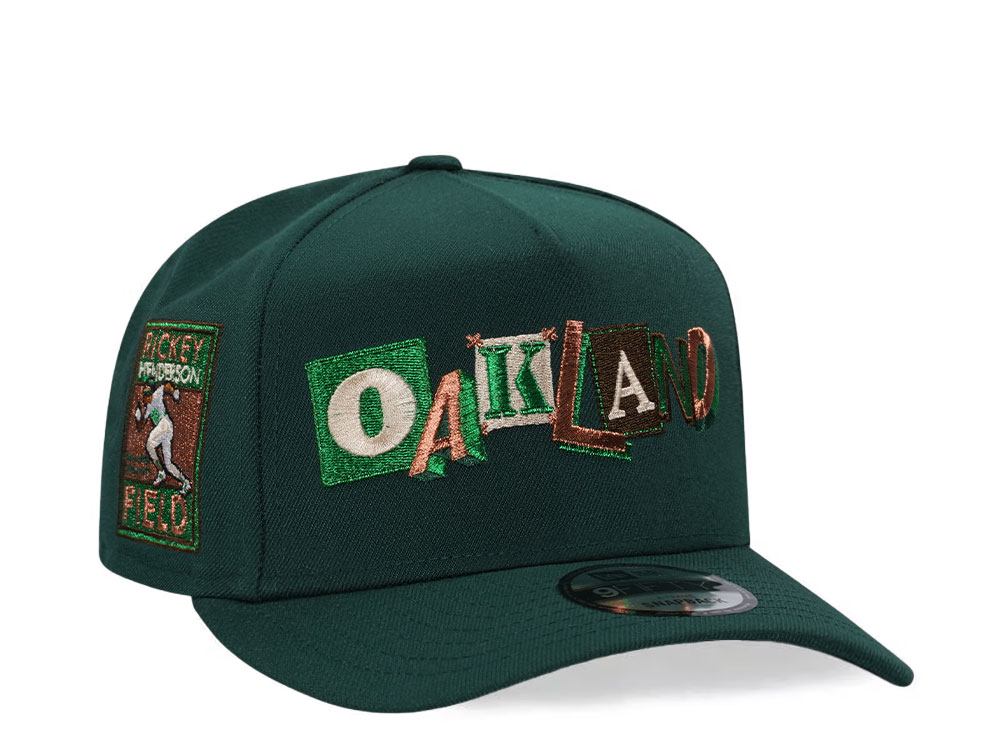 New Era Oakland Athletics Rickey Henderson Field Metallic Script Edition 9Fifty A Frame Snapback Hat