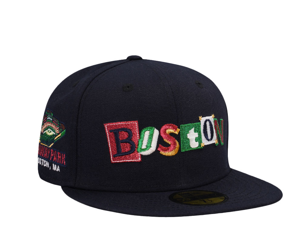 Black boston red sox fitted hat on sale