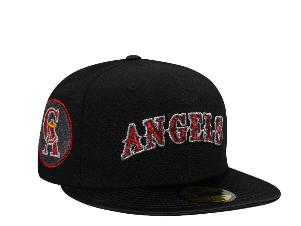 New Era California Angels Black Satin Prime Two Tone Edition 59Fifty Fitted Hat