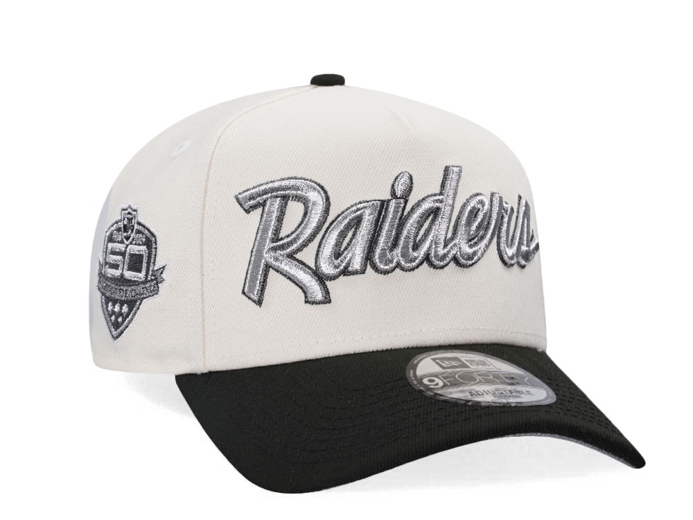 New Era Las Vegas Raiders 50th Anniversary Chrome Two Tone Edition 9Forty A Frame Snapback Hat
