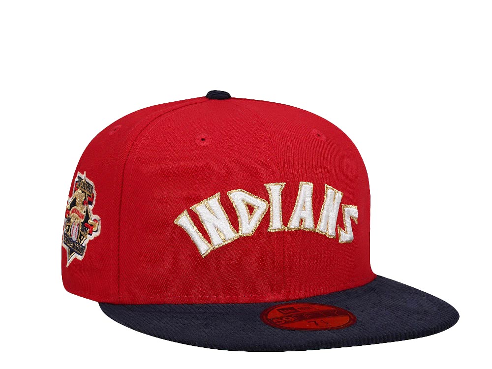 New Era Cleveland Indians American League Cord Brim Two Tone Throwback Edition 59Fifty Fitted Hat