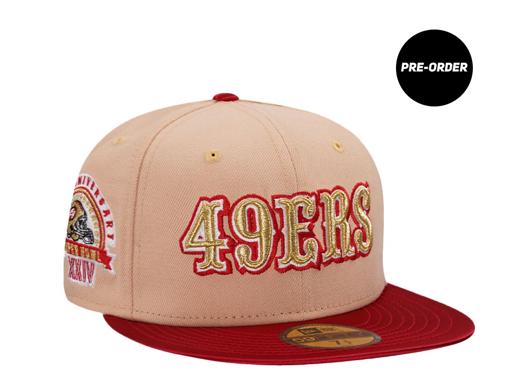 PRE-ORDER New Era San Francisco 49ers 30th Anniversary Super Bowl XXIV Satin Brim Two Tone Edition 59Fifty Fitted Hat