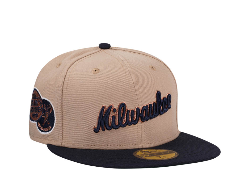 New Era Milwaukee Brewers All Star Game 1975 Khaki Two Tone Edition 59Fifty Fitted Hat