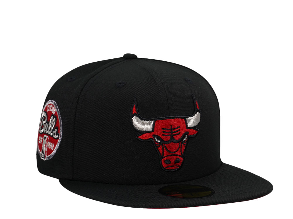 New Era Chicago Bulls Black and Red Satin UV Prime Edition 59Fifty Fitted Hat