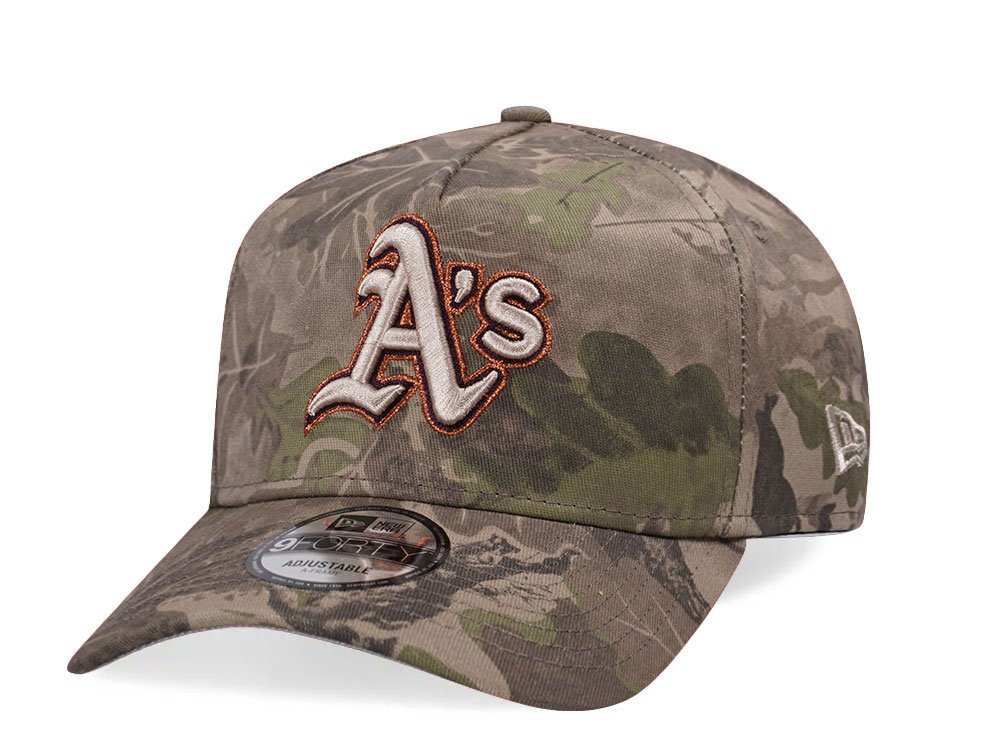 New Era Oakland Athletics Leaf Camo Copper 9Forty A Frame Snapback Hat