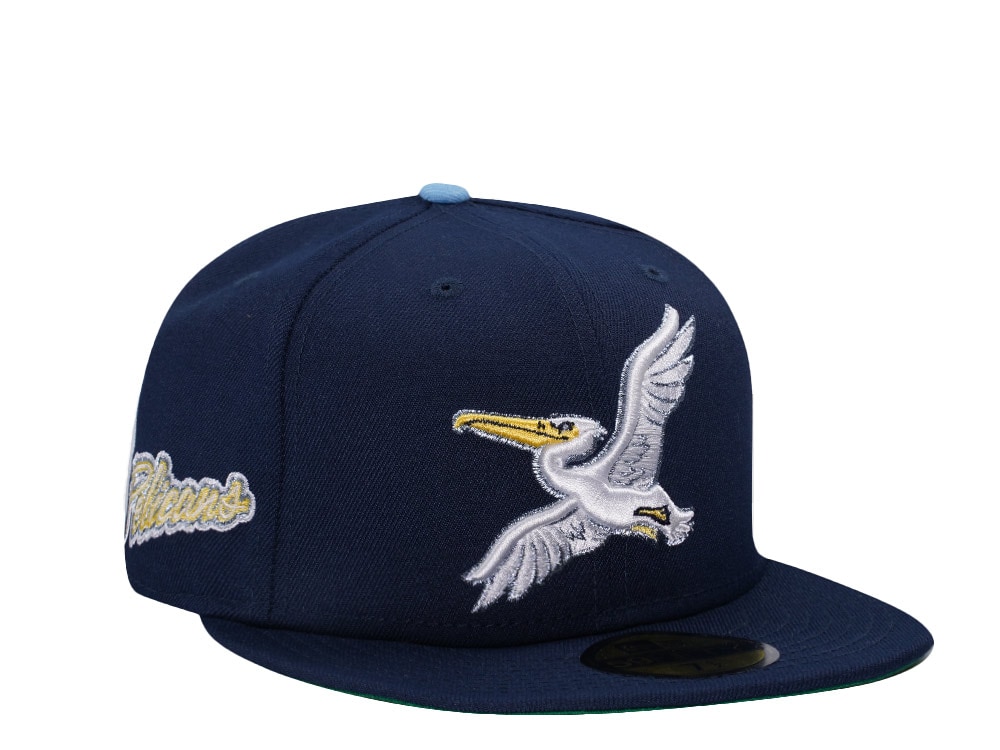 New Era Myrtle Beach Pelicans Navy Throwback Edition 59Fifty Fitted Hat