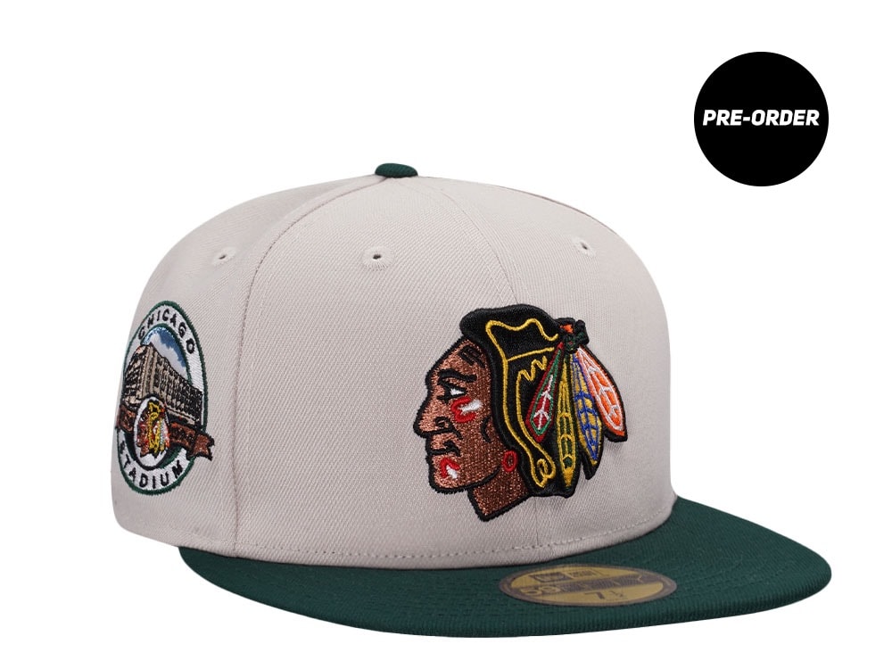 PRE-ORDER New Era  Chicago Blackhawks Stadium Anniversary Stone Two Tone Edition 59Fifty Fitted Hat