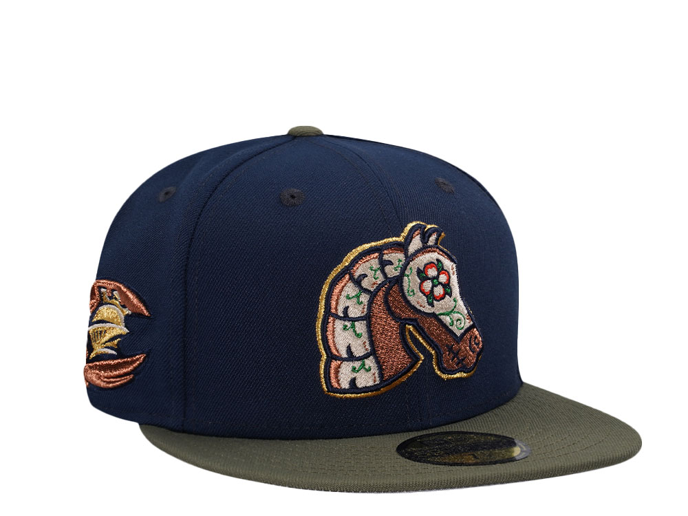 New Era Charlotte Knights Ocean Olive Two Tone Edition 59Fifty Fitted Hat