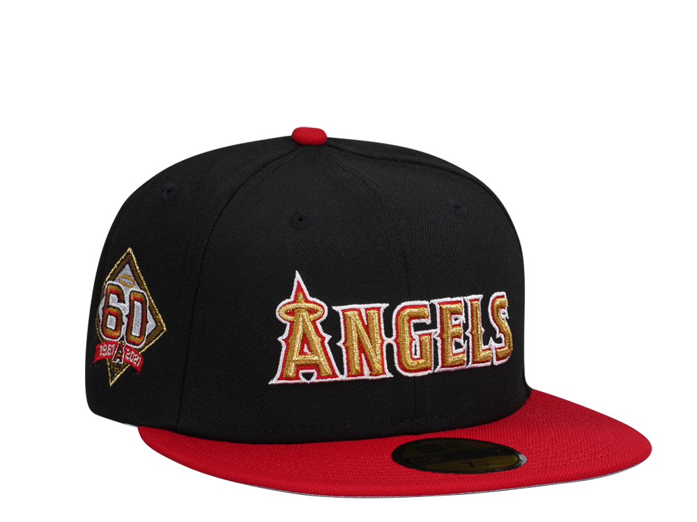 New Era Anaheim Angels 60th Anniversary Scipt Prime Two Tone Edition 59Fifty Fitted Hat