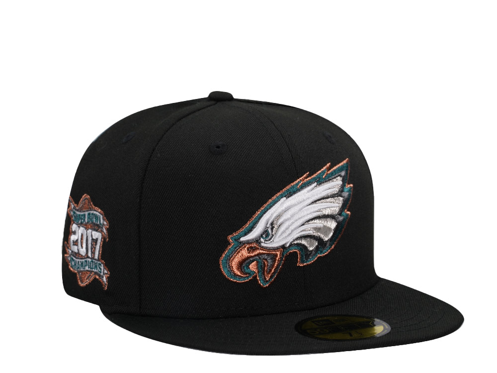 New Era Philadelphia Eagles Super Bowl Champions 2017 Black Copper Edition 59Fifty Fitted Hat