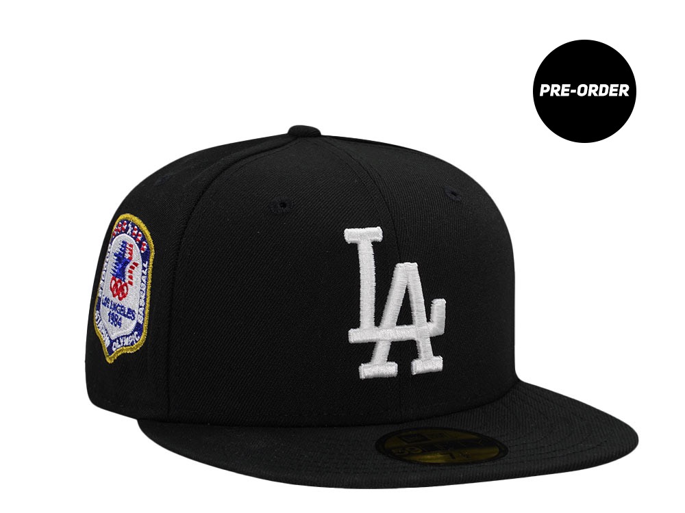 PRE-ORDER New Era Los Angeles Dodgers Olympic Baseball 1984 Black Throwback Gold Edition 59Fifty Fitted Hat