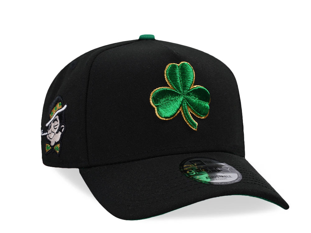 New Era Boston Celtics Black Throwback 9Forty A Frame Snapback Hat