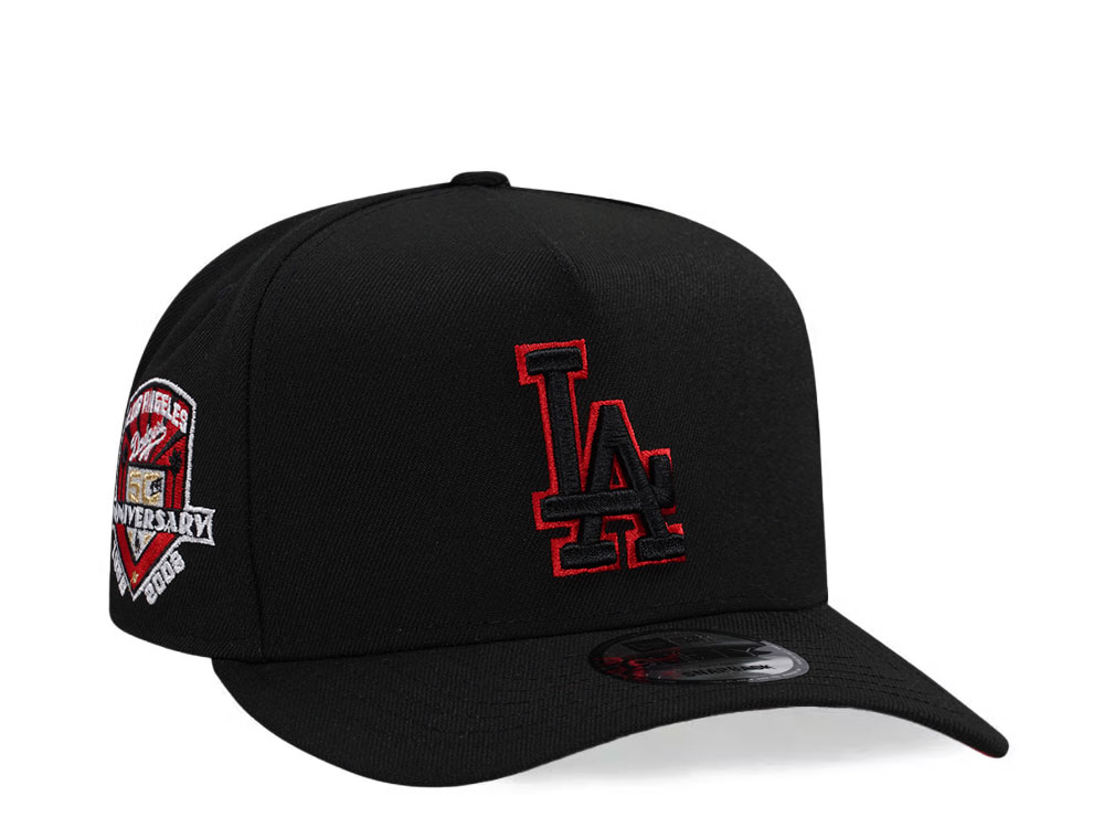 New Era Los Angeles Dodgers 50th Anniversary Black Red Edition 9Fifty A Frame Snapback Hat