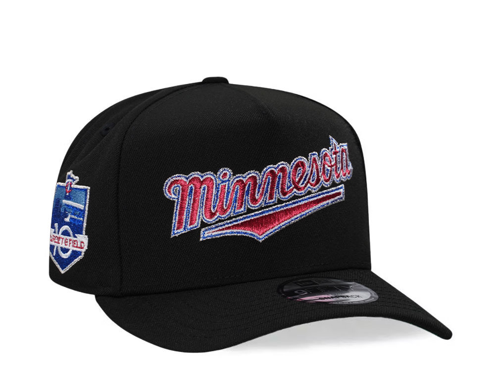 New Era Minnesota Twins 10th Anniversary Target Field Black Throwback Edition 9Fifty A Frame Snapback Hat