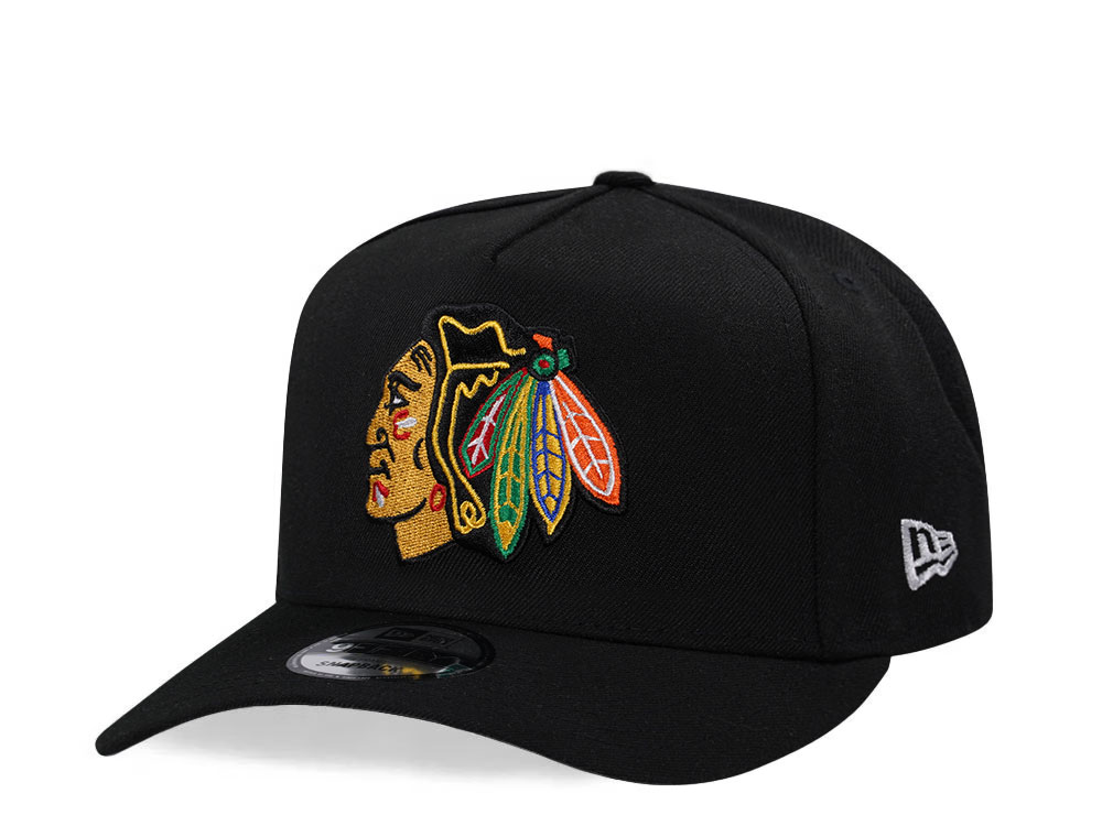 New Era Chicago Blackhawks Black Classic 9Fifty A Frame Snapback Hat