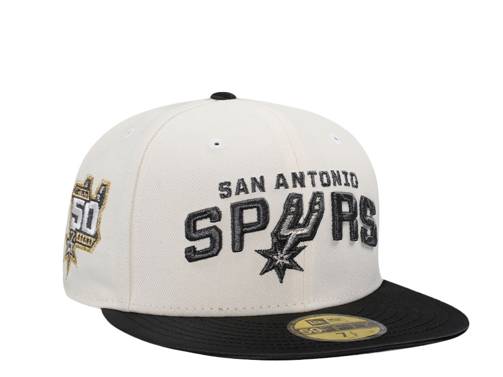 New Era San Antonio Spurs Chrome Satin Brim Two Tone Edition 59Fifty Fitted Hat