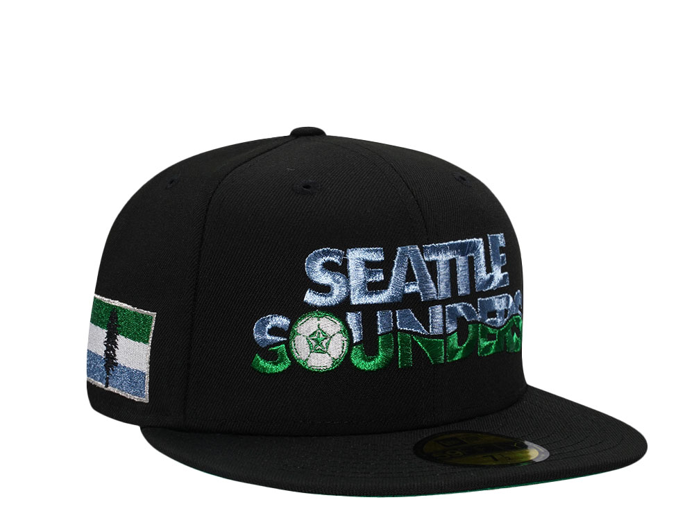 New Era Seattle Sounders Black Metallic Throwback Edition 59Fifty Fitted Hat