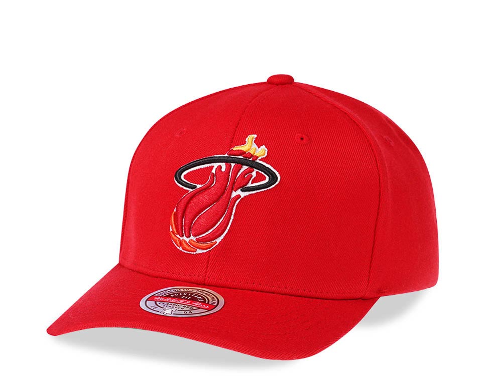 Mitchell & Ness Miami Heat Team Ground Red Line Solid Flex Teal Snapback Cap