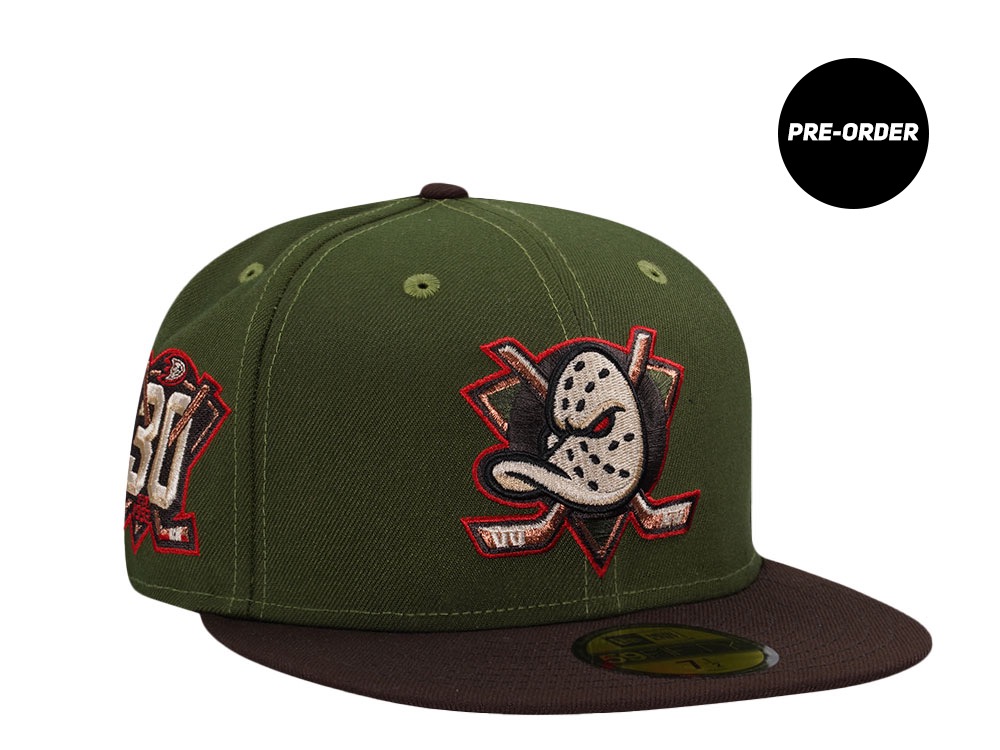 PRE-ORDER New Era Anaheim Ducks 30th Anniversary Rifle Two Tone Prime Edition 59Fifty Fitted Hat