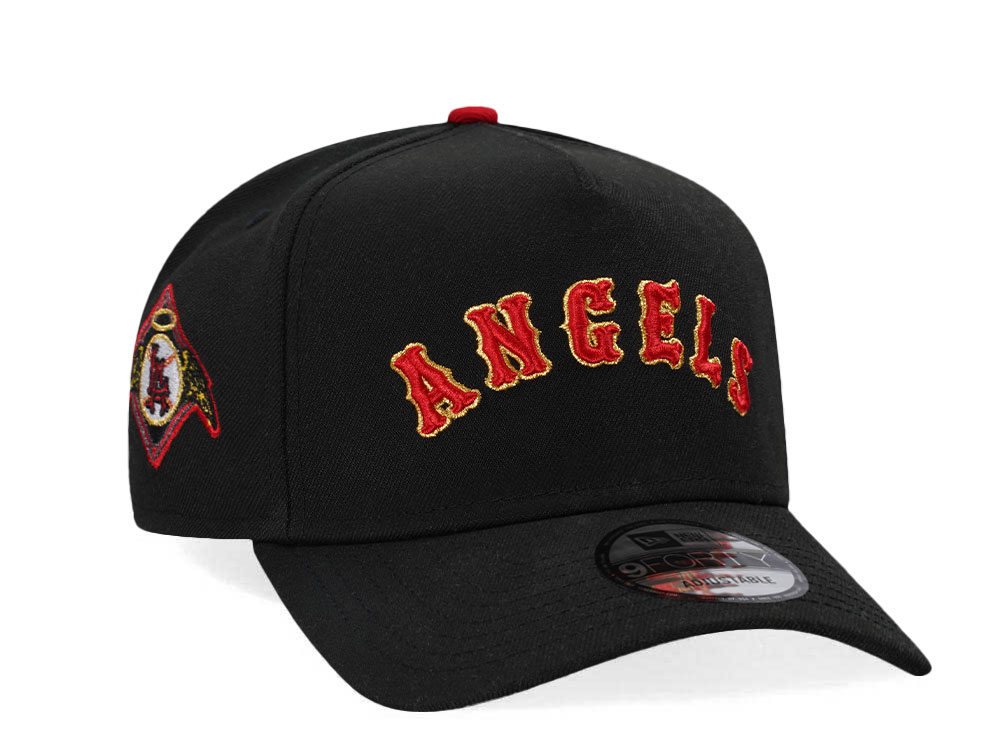 New Era Los Angeles Angels Black A Frame 9Forty Snapback Hat