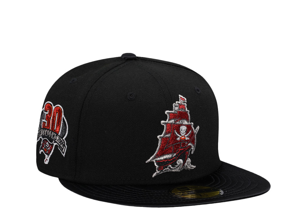 New Era Tampa Bay Buccaneers 30 Seasons Black Satin Brim Two Tone Edition 59Fifty Fitted Hat