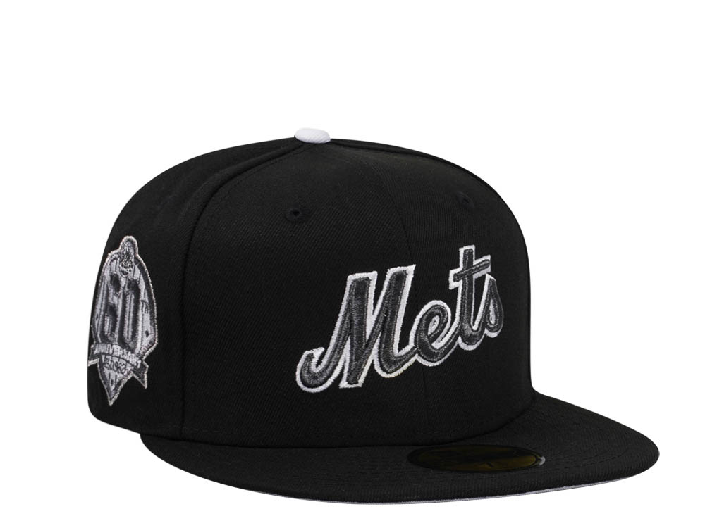 New Era New York Mets 60th Anniversary Black and White Edition 59Fifty Fitted Hat