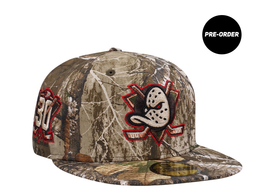 PRE-ORDER New Era Anaheim Ducks 30th Anniversary Realtree Prime Edition 59Fifty Fitted Hat