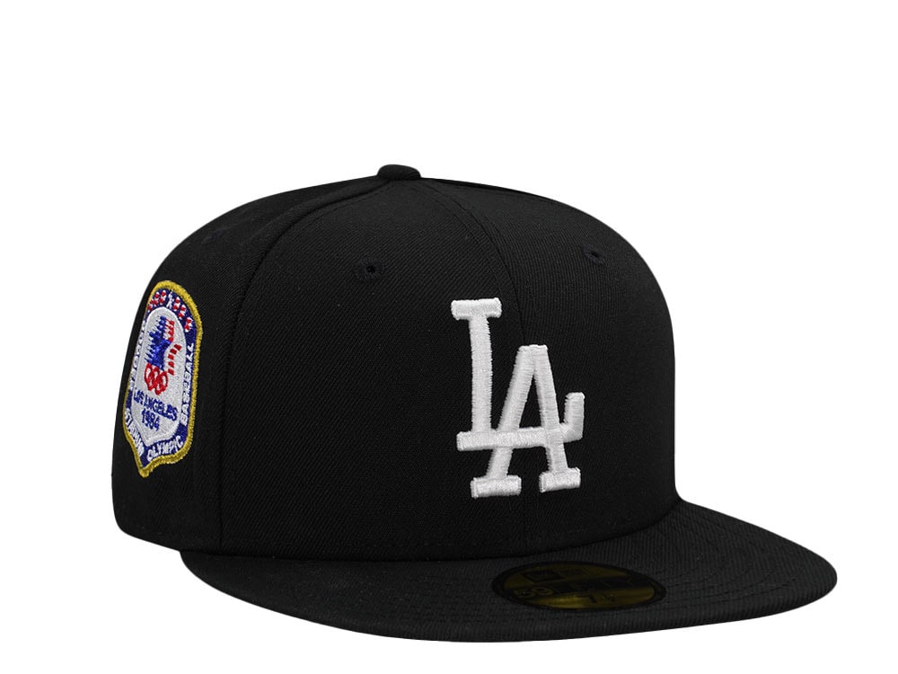 New Era Los Angeles Dodgers Olympic Baseball 1984 Black Throwback Gold Edition 59Fifty Fitted Hat